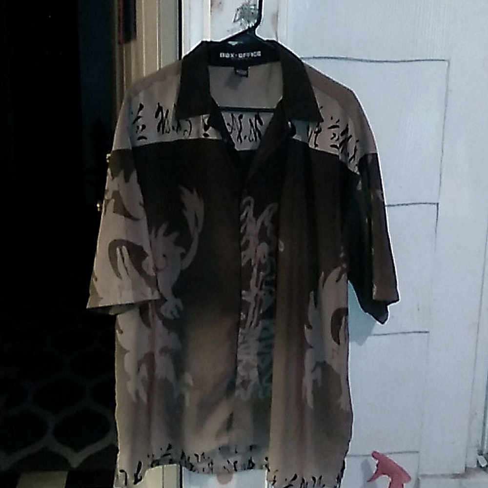 Short sleeved polyester XL fun dragon print shirt